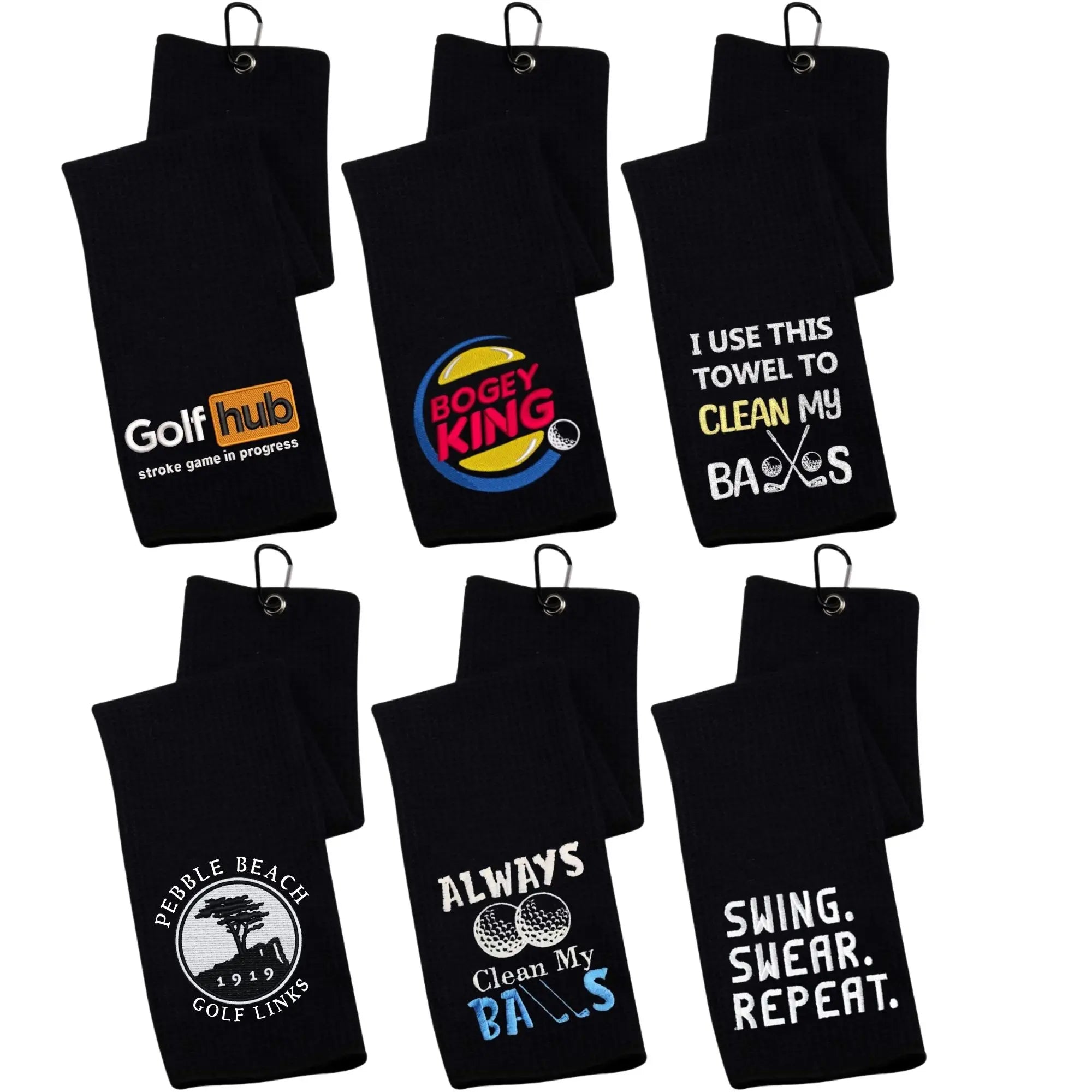 Golf Towel, Golf Accessories for Men & Women, Embroidered Funny Golf Towel, Easy to Clean and Carry Golf Towel, Outdoor Sports Towel, Golf Game Equipment, Golf Gifts, Golf Pack