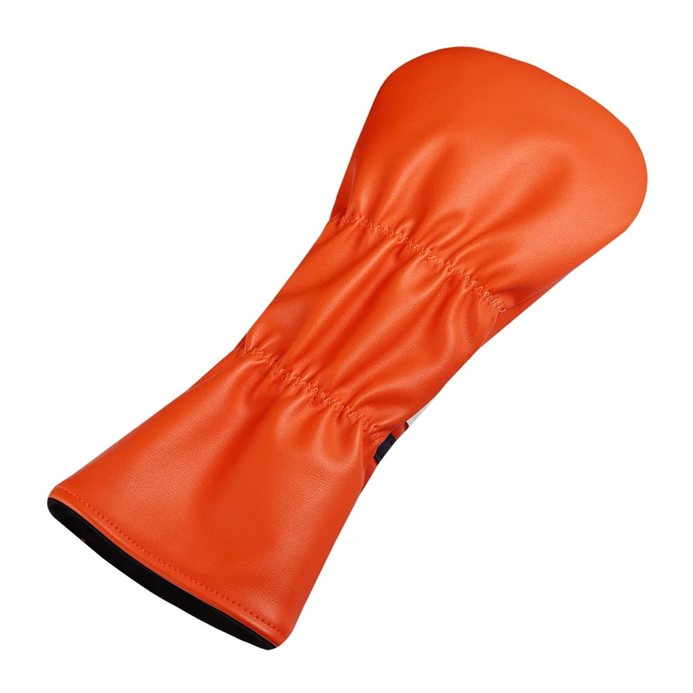 Soft PU Leather #18 Blue Orange Goat Golf Club Headcover 460CC Driver Cover