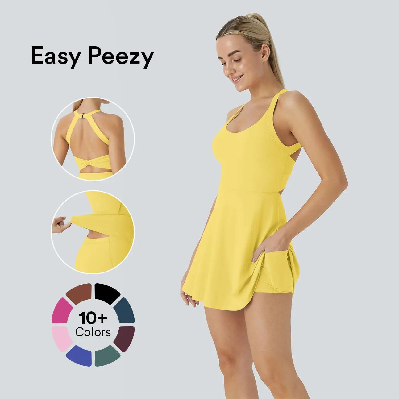 Halara Softlyzero Airy Backless Twisted Cool Touch Dance Active Dress-Easy Peezy Edition #Swimweek