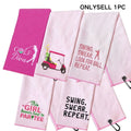 Pink Swing Towel for Golf, Embroidered Golf Towel for Golf Bags with Clip, Golf Accessories, Golf Gift for Men & Women
