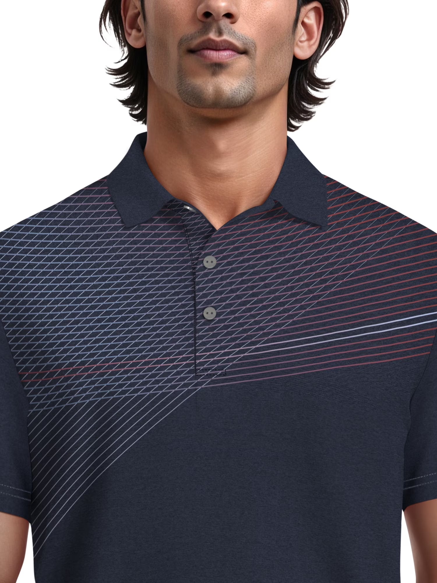 Men'S & Big Men'S Assymetric Heather Printed Golf Polo, Sizes S-5XL