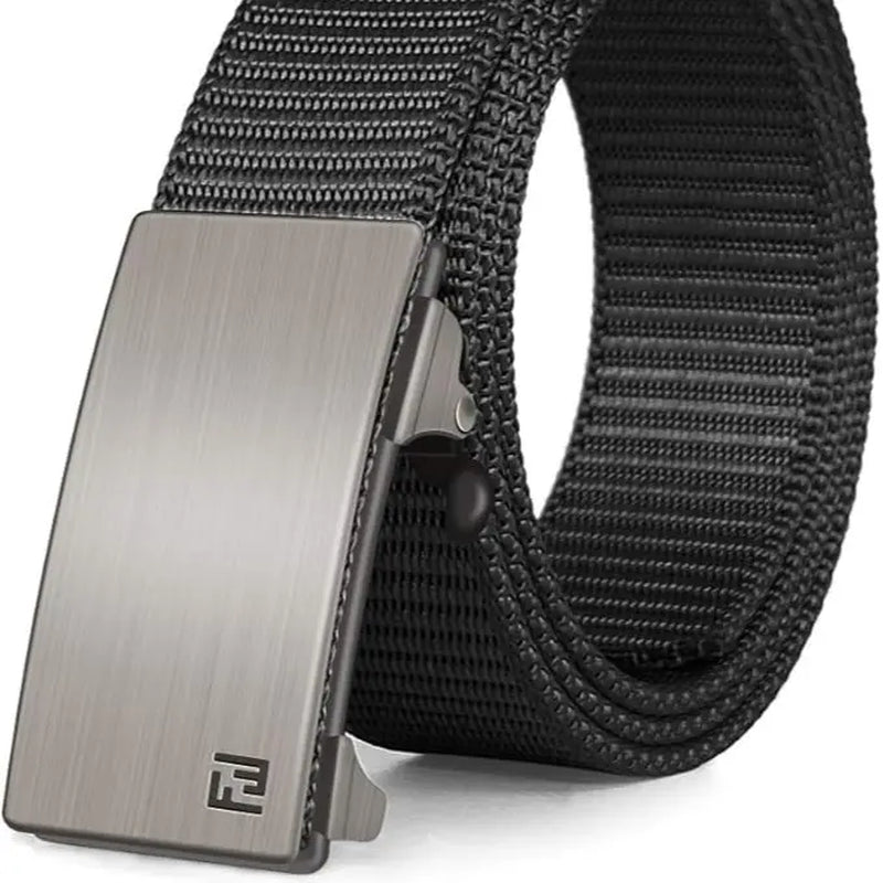 Ratchet Belt Golf Belts for Men Nylon Web Belts with Auto Buckle Design Adjustable for Golf Work Casual Daily Outdoor Business