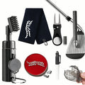 Golf Club Cleaning Kit with Golf Club Cleaner with Water Golf Towel Divot Repair Tool Groove Sharpener Golf Ball Alignment Kit Golf Accessories Golf Care for Women Men, Golf Gift Sets, Christmas Gift for Golf Lovers