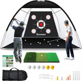 10X7Ft Golf Practice Net with Mat & Target – Backyard Driving & Chipping Aid