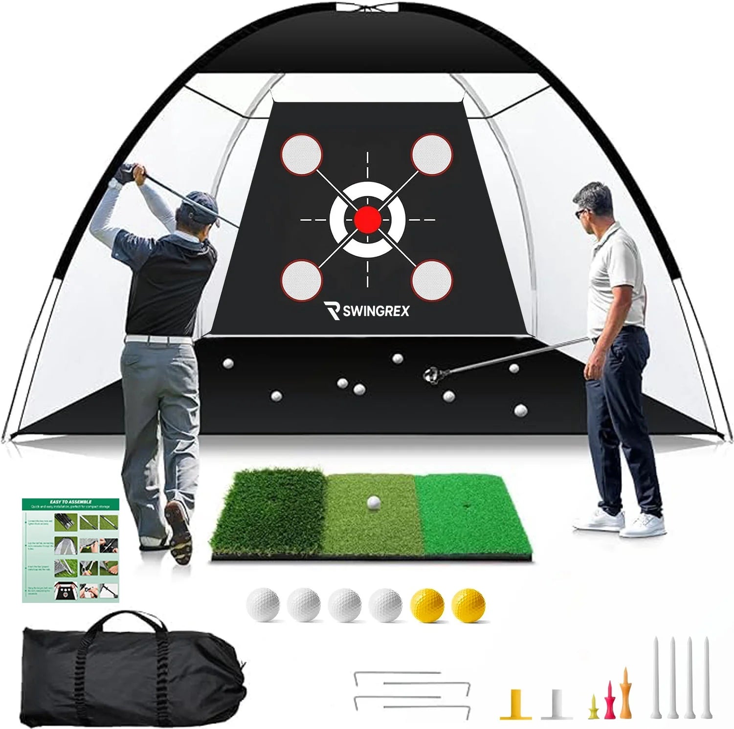 10X7Ft Golf Practice Net with Mat & Target – Backyard Driving & Chipping Aid
