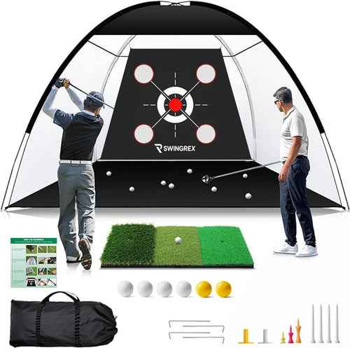 10X7Ft Golf Practice Net with Mat & Target – Backyard Driving & Chipping Aid