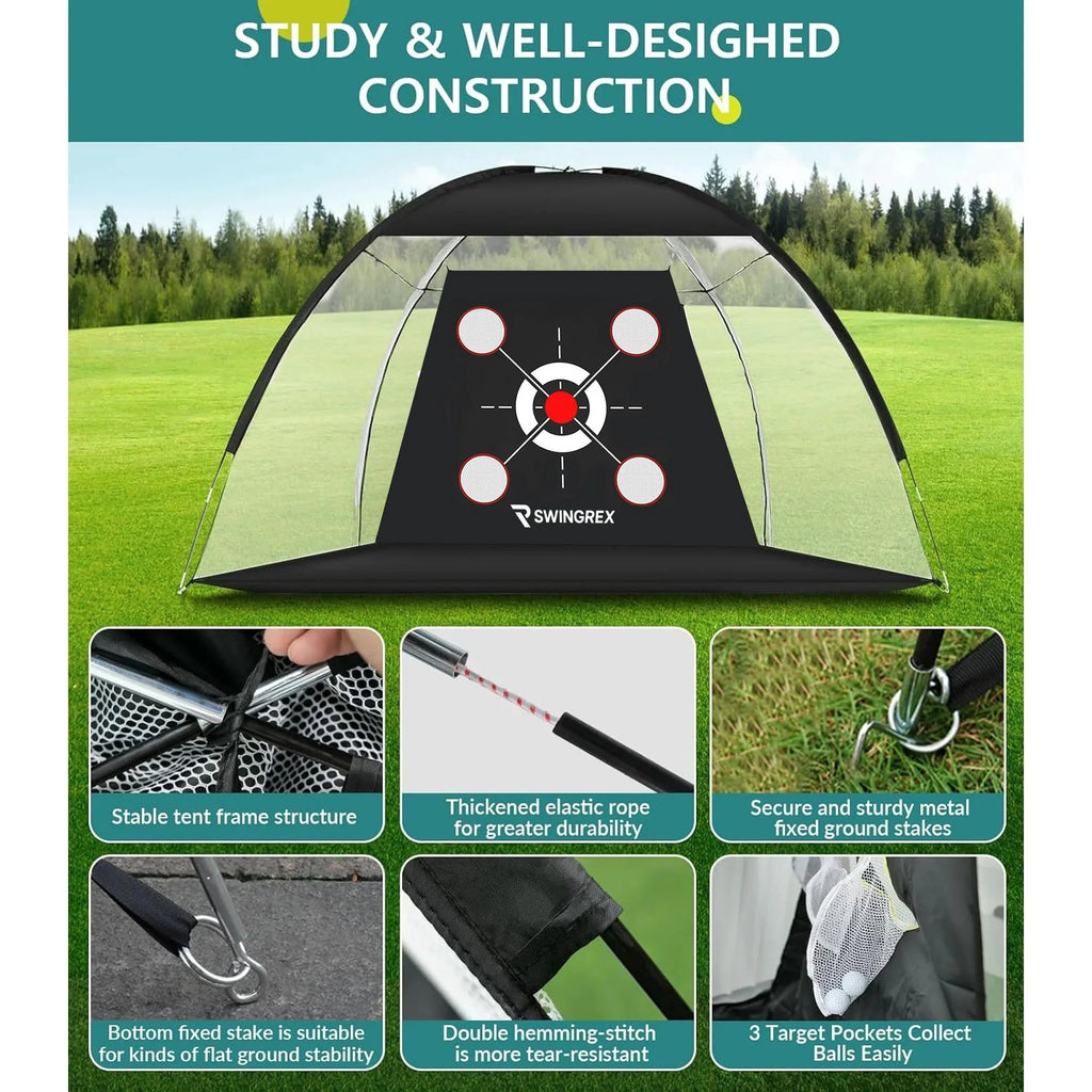 10X7Ft Golf Practice Net with Mat & Target – Backyard Driving & Chipping Aid