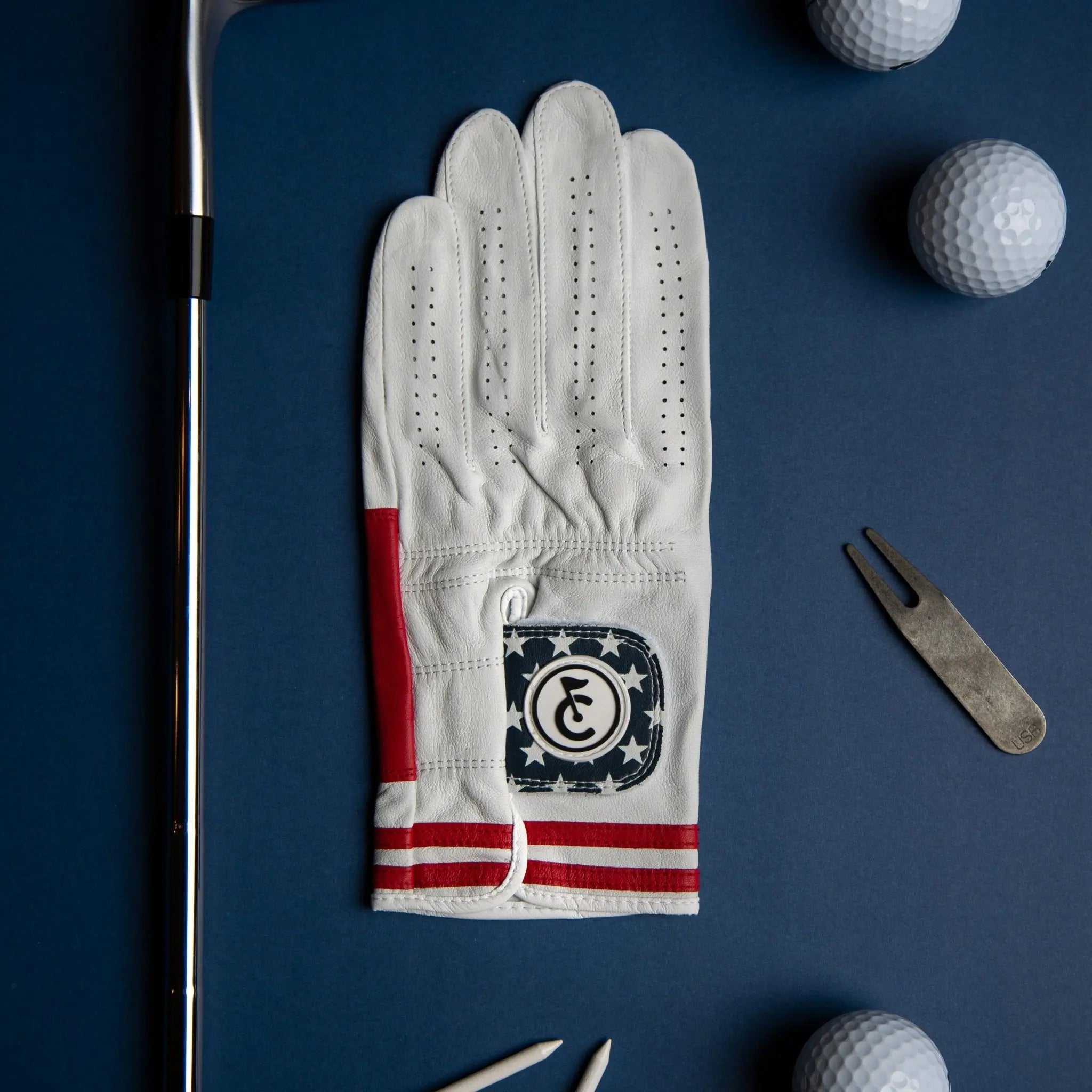 "Stars & Stripes" Golf Glove | Premium Cabretta Leather | Men'S & Women'S Golf Accessory | Breathable, Durable, Comfortable