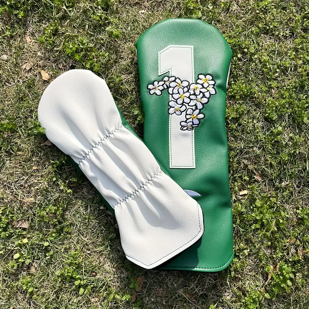 Floral Embroidered Golf Club Head Cover, 1/4 Counts Golf Club Head Cover, Golf Equipment, Golf Accessories for Club Protection