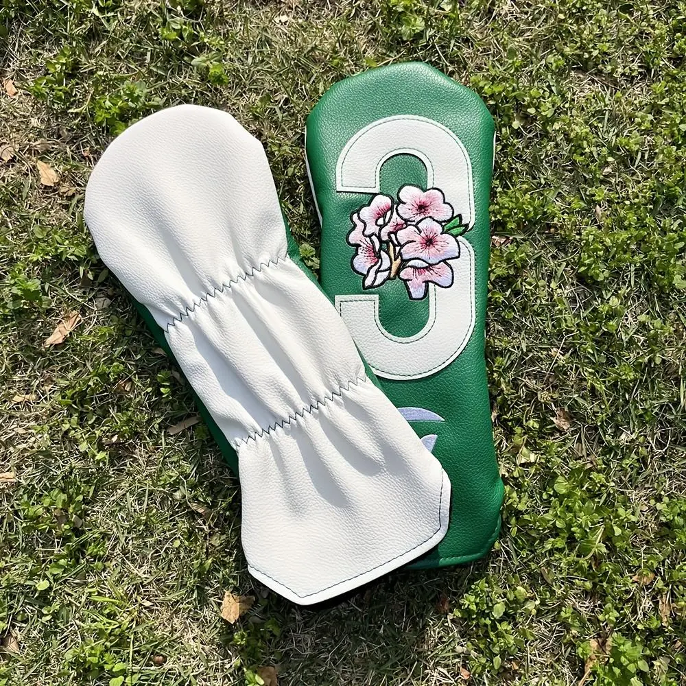 Floral Embroidered Golf Club Head Cover, 1/4 Counts Golf Club Head Cover, Golf Equipment, Golf Accessories for Club Protection