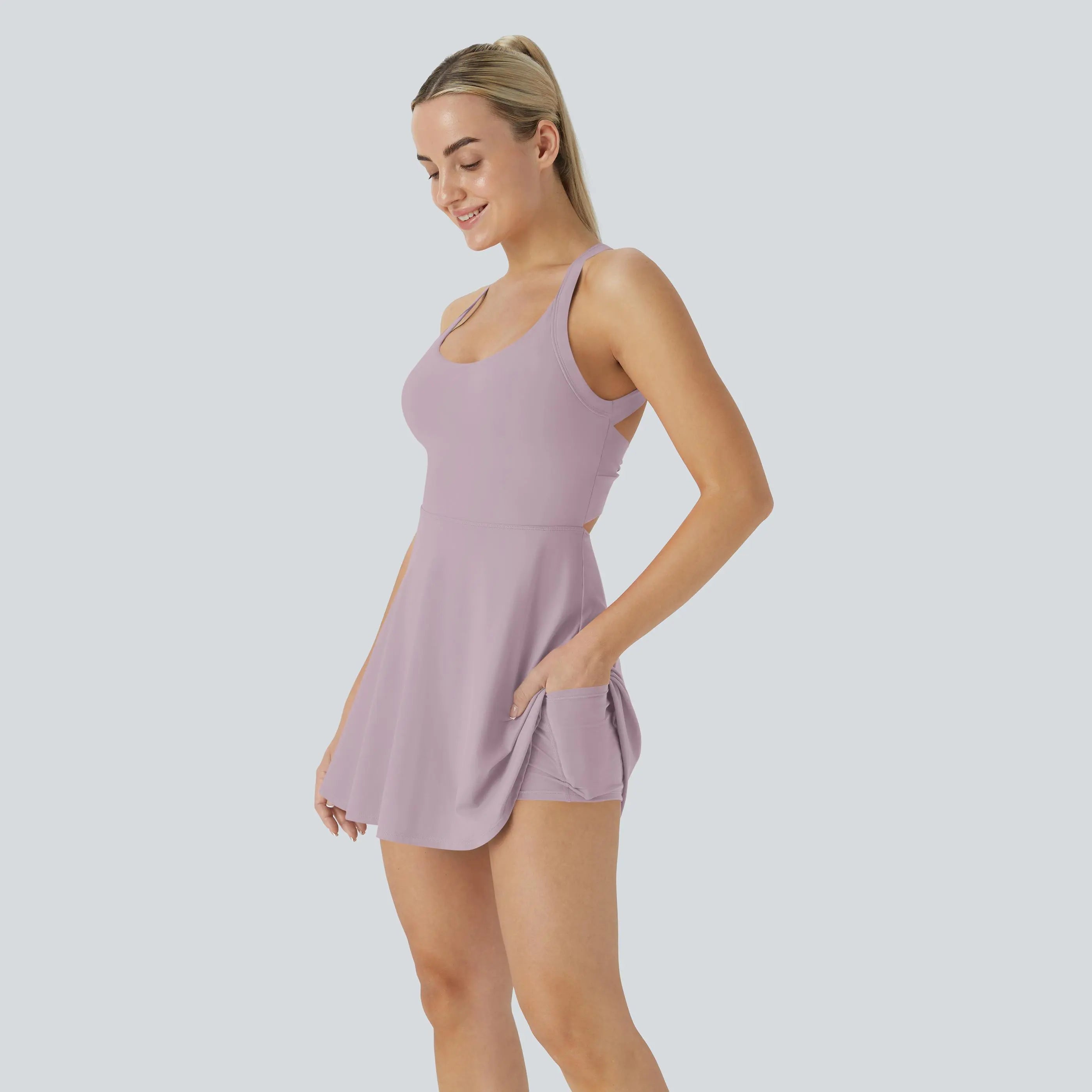 Halara Softlyzero Airy Backless Twisted Cool Touch Dance Active Dress-Easy Peezy Edition #Swimweek