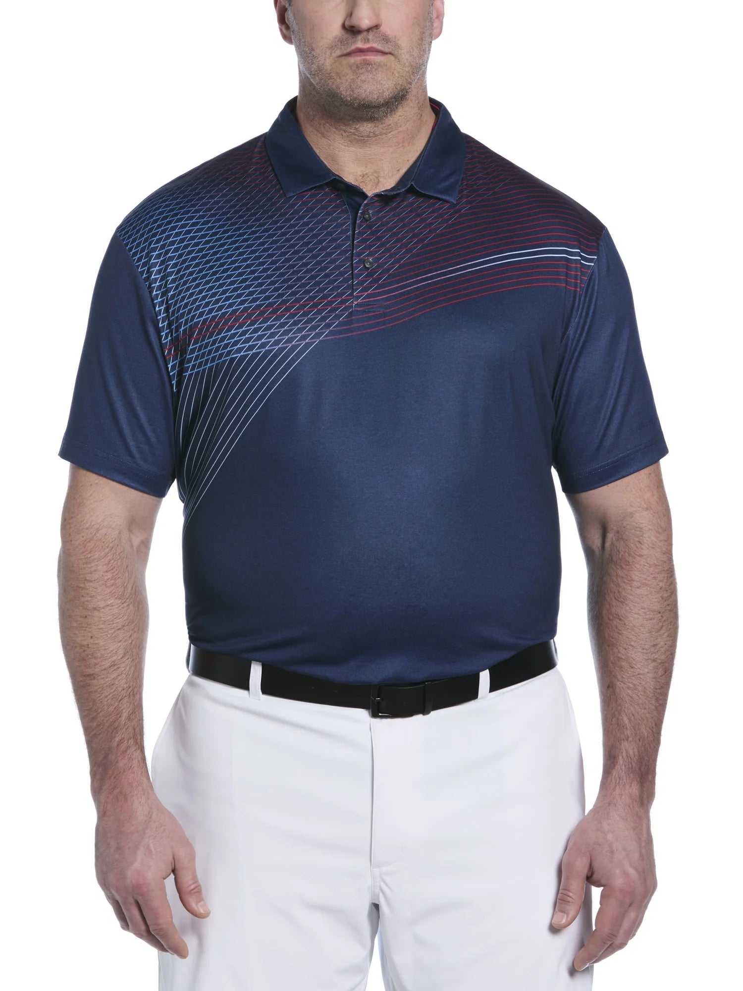 Men'S & Big Men'S Assymetric Heather Printed Golf Polo, Sizes S-5XL