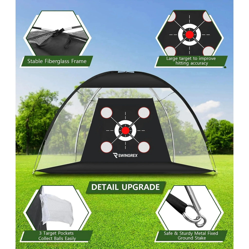 10X7Ft Golf Practice Net with Mat & Target – Backyard Driving & Chipping Aid