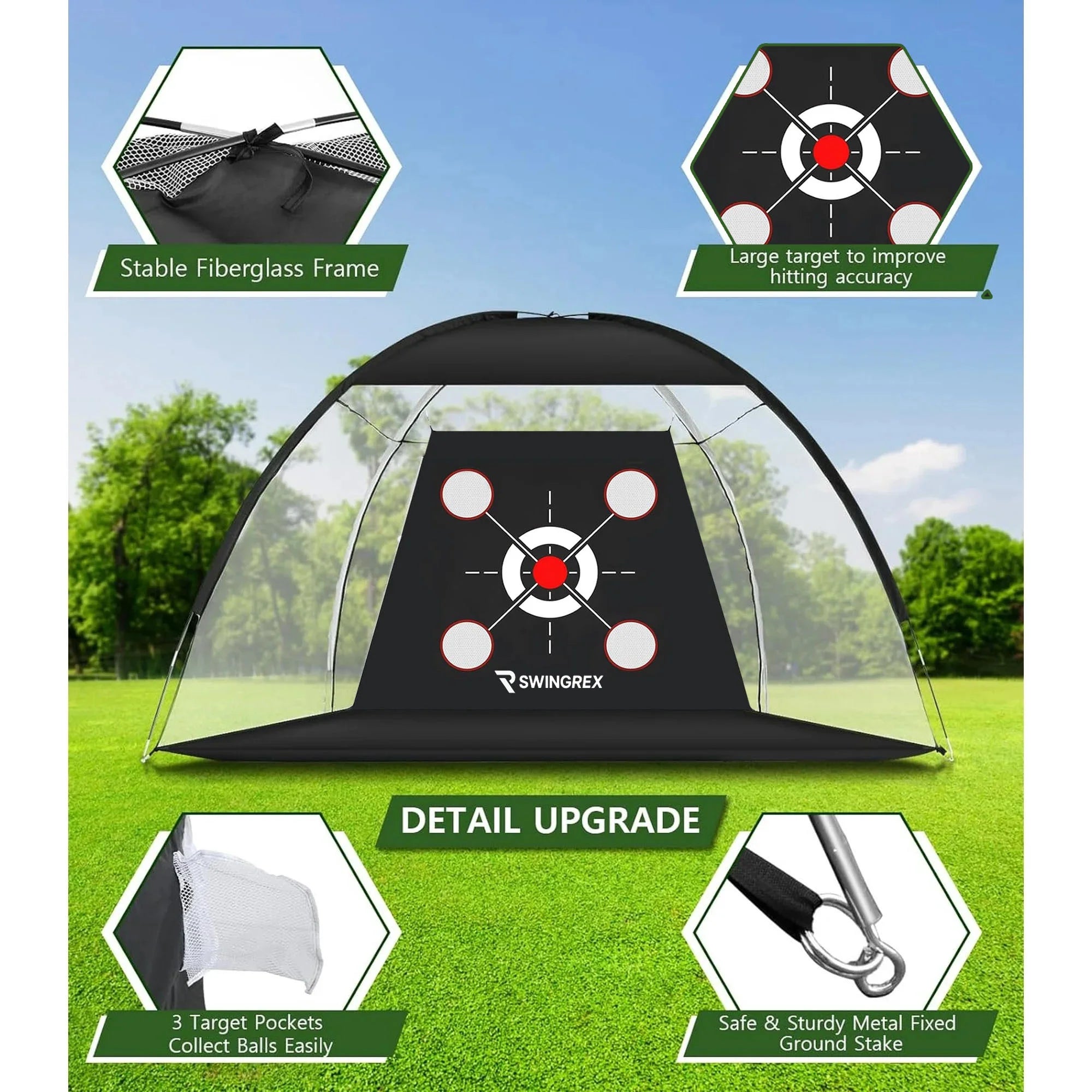 10X7Ft Golf Practice Net with Mat & Target – Backyard Driving & Chipping Aid