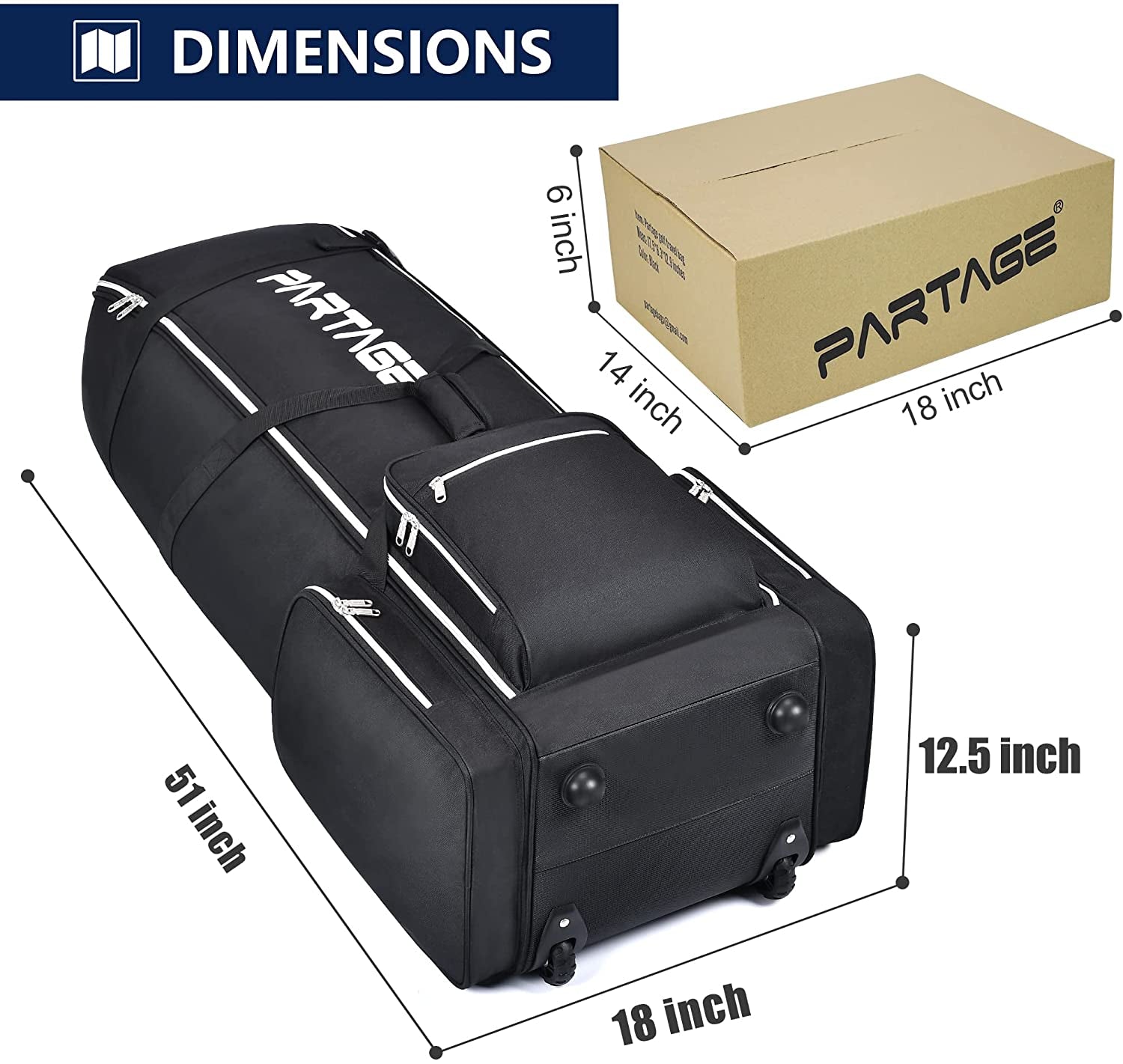 Golf Travel Bag with Wheels,Golf Travel Case for Airlines, 600D Heavy Duty Oxford
