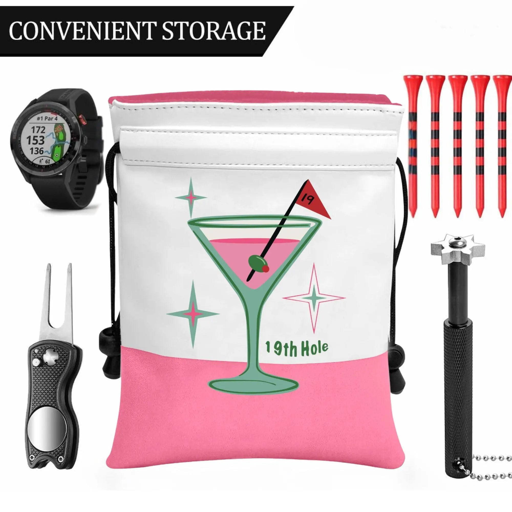 Golf Tee Pouch, 2 Counts/Set Portable PU Leather Golf Tee Holder, Golf Ball Handbag, Golf Accessories for Golf Enthusiasts, Golf Gift, Golf Equipment