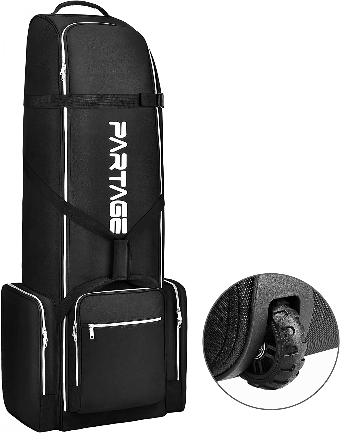 Golf Travel Bag with Wheels,Golf Travel Case for Airlines, 600D Heavy Duty Oxford