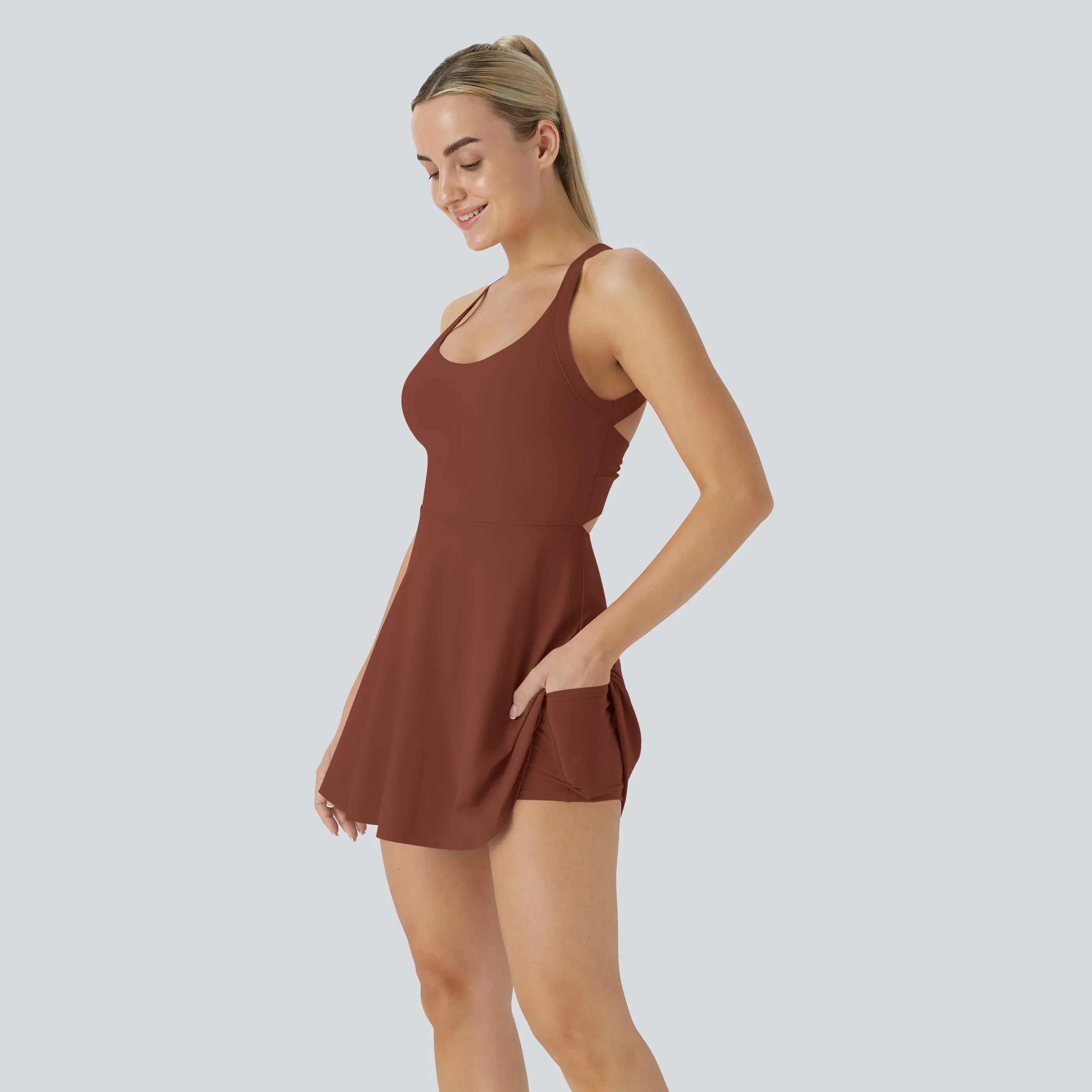 Halara Softlyzero Airy Backless Twisted Cool Touch Dance Active Dress-Easy Peezy Edition #Swimweek