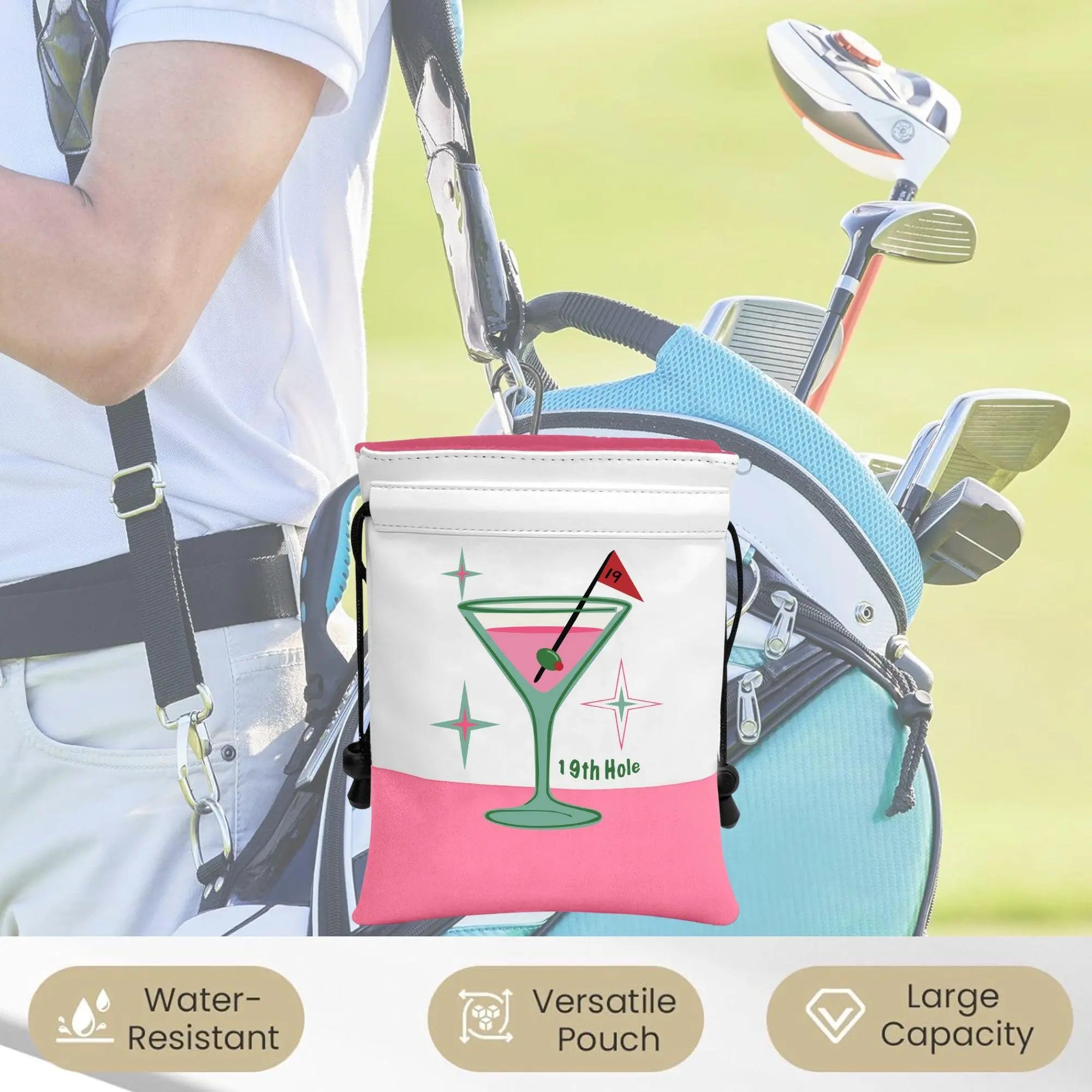 Golf Tee Pouch, 2 Counts/Set Portable PU Leather Golf Tee Holder, Golf Ball Handbag, Golf Accessories for Golf Enthusiasts, Golf Gift, Golf Equipment