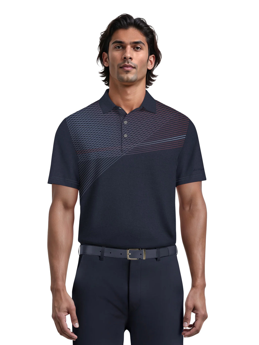 Men'S & Big Men'S Assymetric Heather Printed Golf Polo, Sizes S-5XL