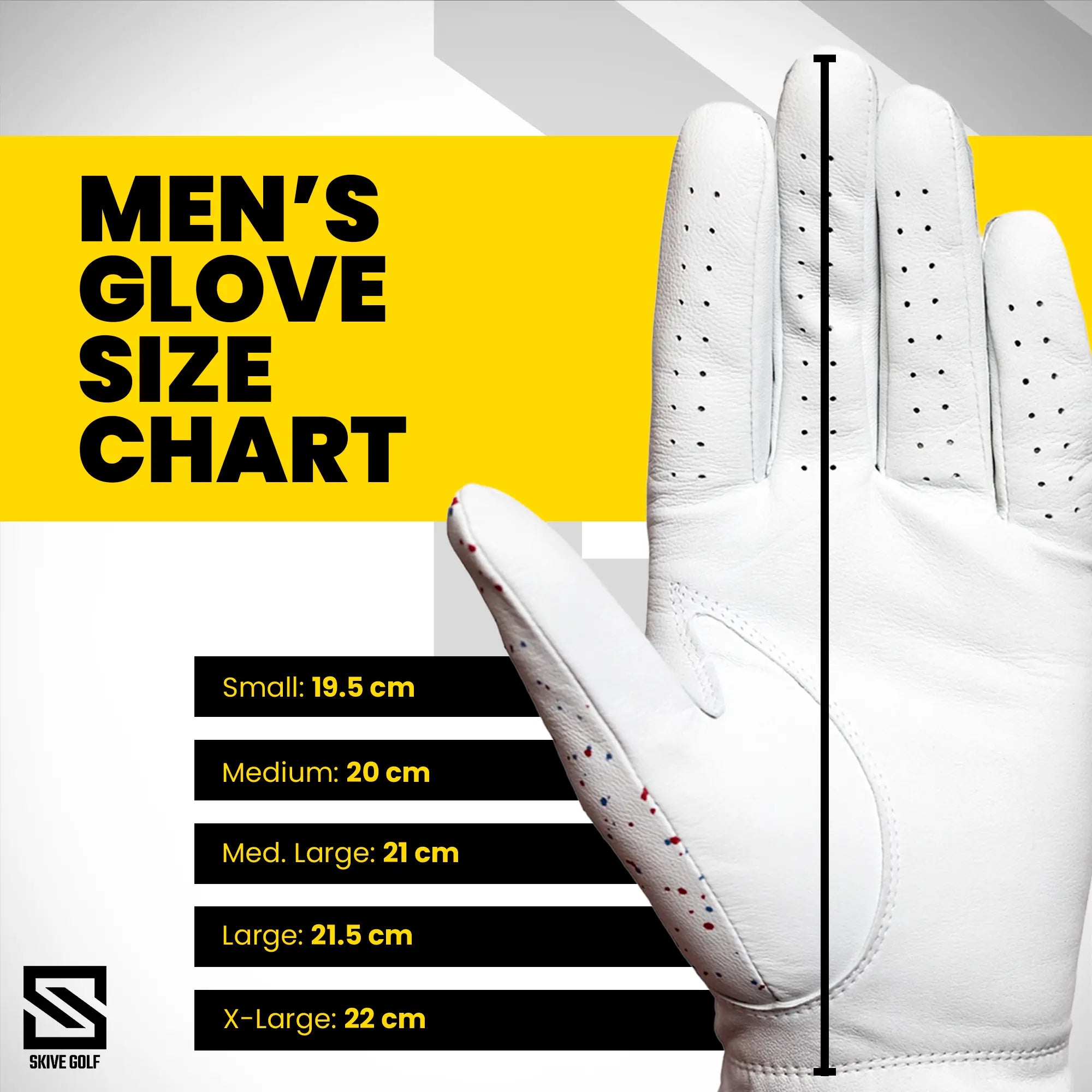 SKIVE Golf Premium Golf Gloves - 100% AAA Cabretta Leather | Cool Designs | Serious Grip, Feel, Performance | Golf Gloves for Men