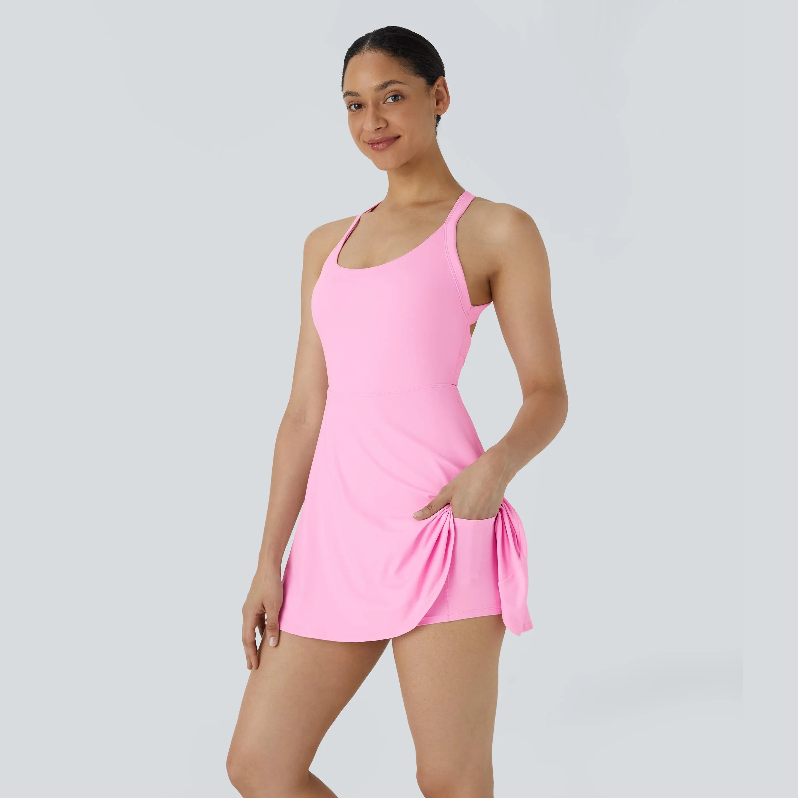 Halara Softlyzero Airy Backless Twisted Cool Touch Dance Active Dress-Easy Peezy Edition #Swimweek