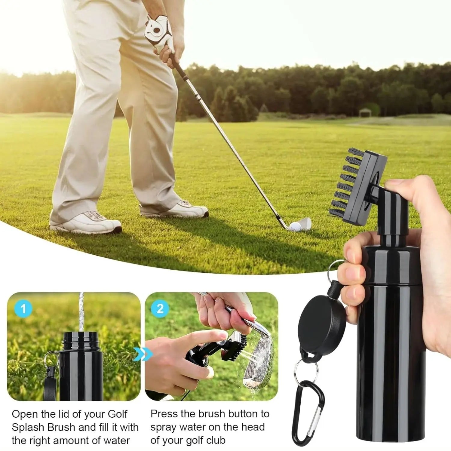 Golf Club Cleaning Kit with Golf Club Cleaner with Water Golf Towel Divot Repair Tool Groove Sharpener Golf Ball Alignment Kit Golf Accessories Golf Care for Women Men, Golf Gift Sets, Christmas Gift for Golf Lovers